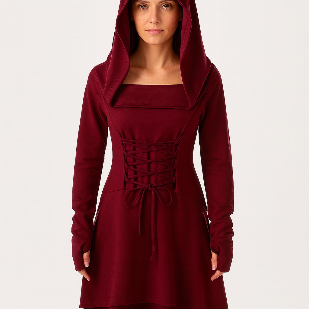 Robe Gothic MoonShadow – Robe Cosplay pour femme avec capuche et manches