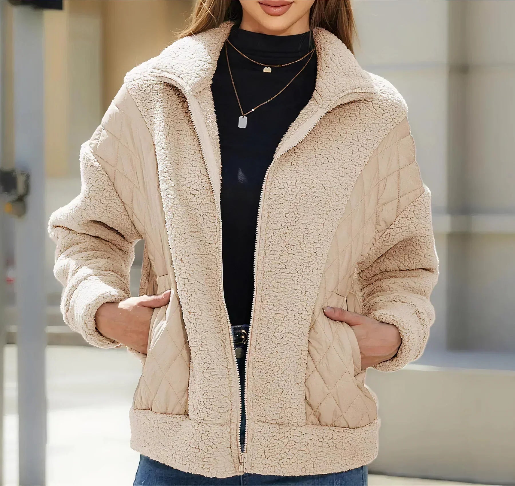 Clara - Manteau doux avec fermeture éclair et poches
