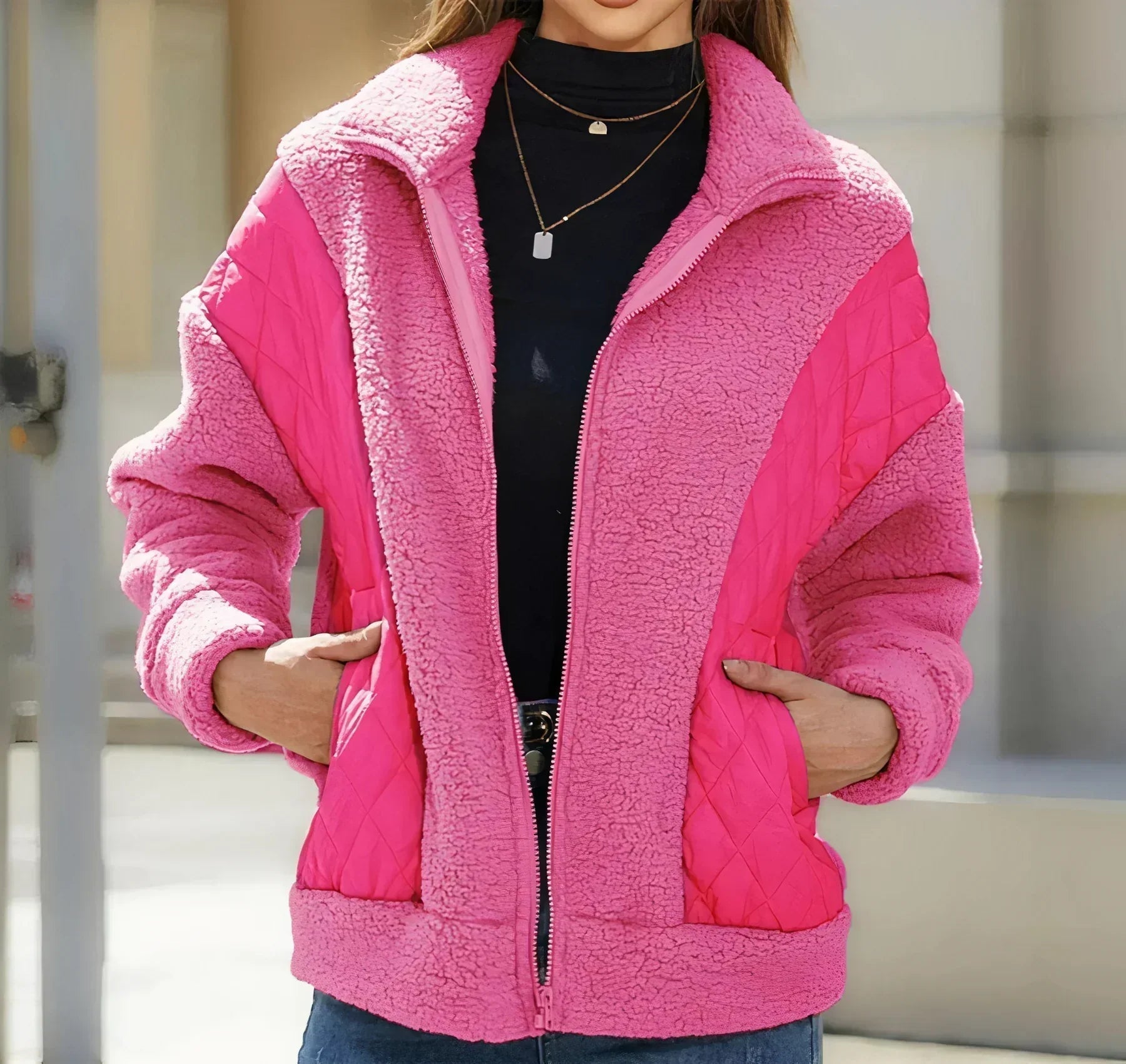 Clara - Manteau doux avec fermeture éclair et poches