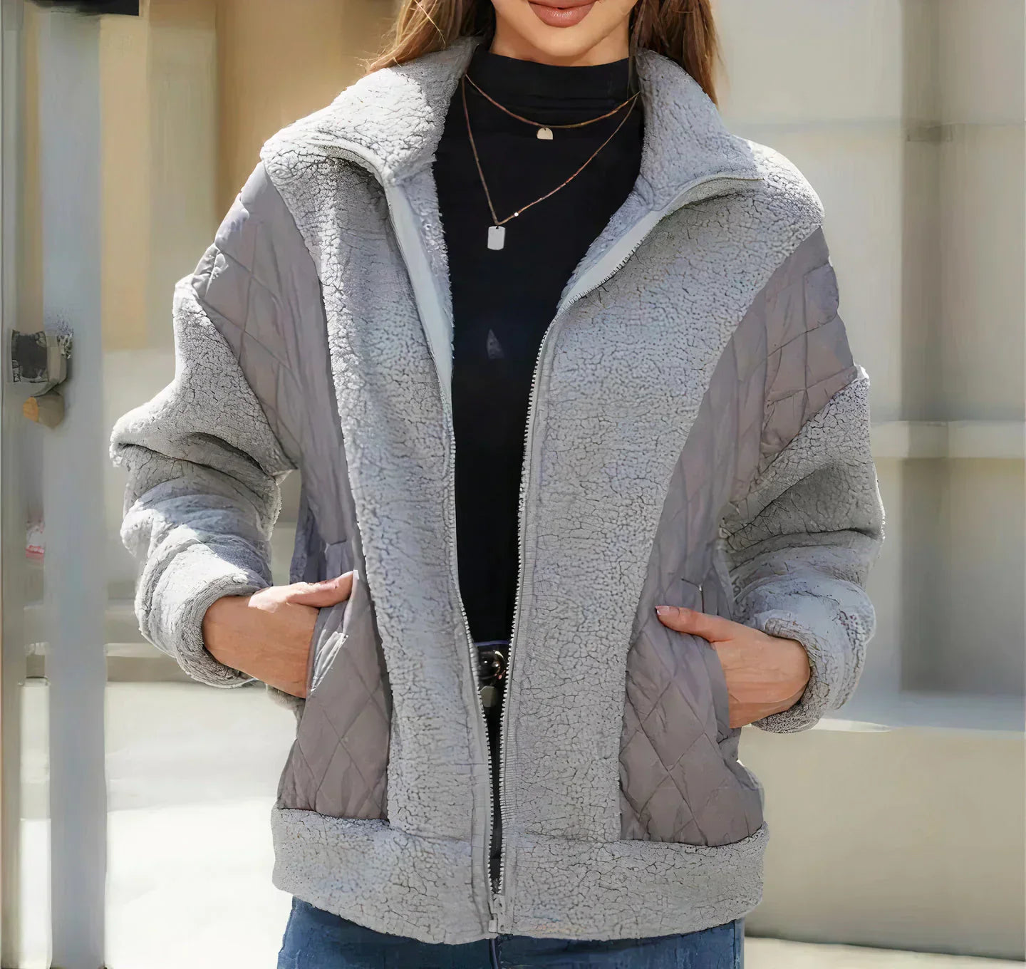 Clara - Manteau doux avec fermeture éclair et poches