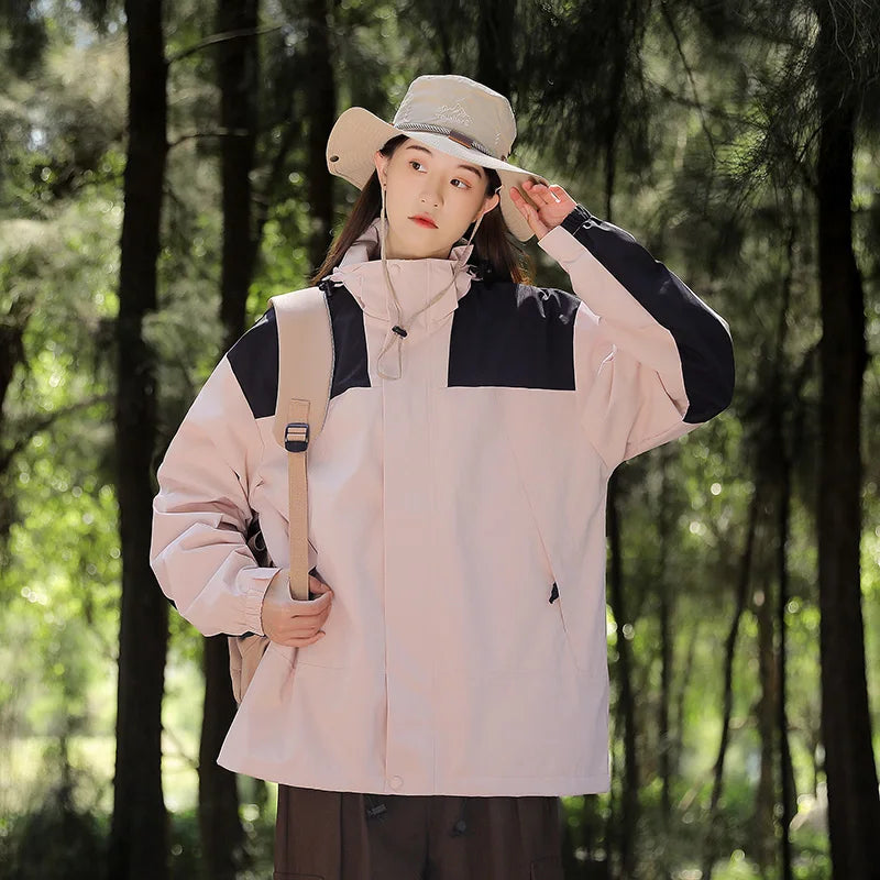 Veste coupe-vent à capuche unisexe ComfortFit avec fermeture éclair assortie