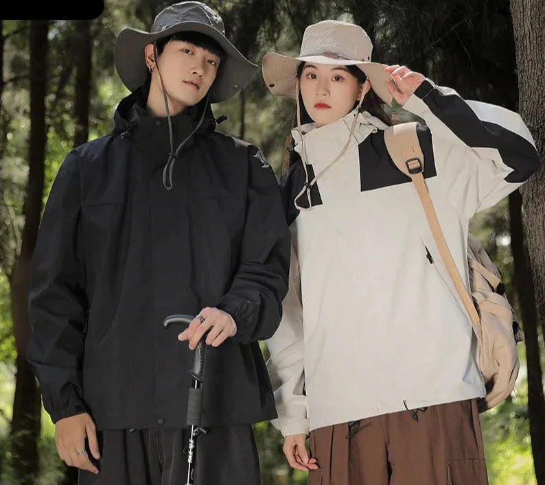 Veste coupe-vent à capuche unisexe ComfortFit avec fermeture éclair assortie