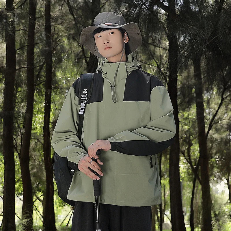 Veste coupe-vent à capuche unisexe ComfortFit avec fermeture éclair assortie