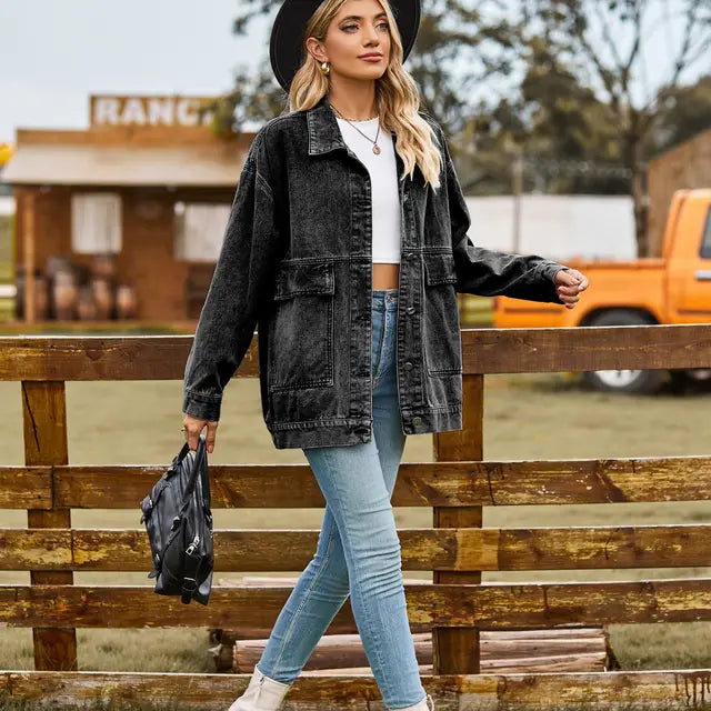 Veste en denim à manches longues Brina