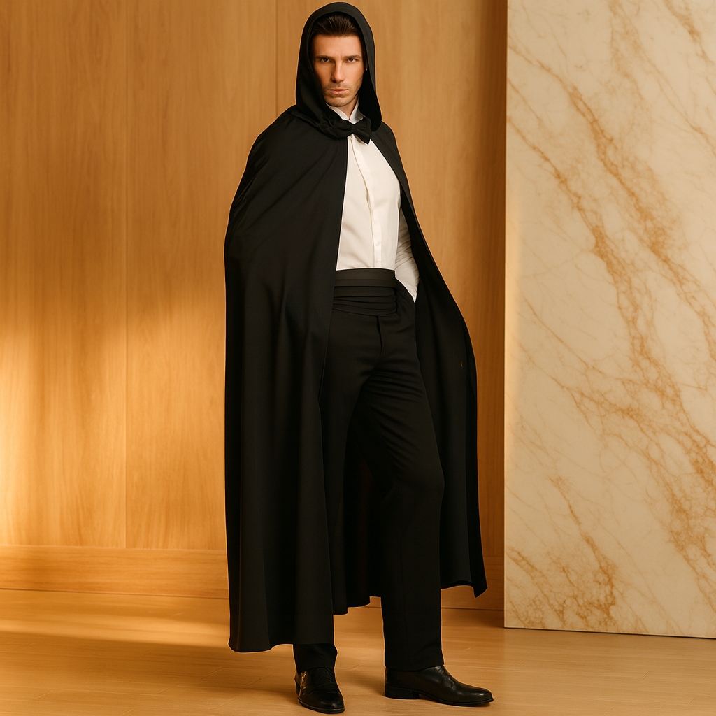 Cape d'Halloween NightShade – Costume en polyester noir avec capuche