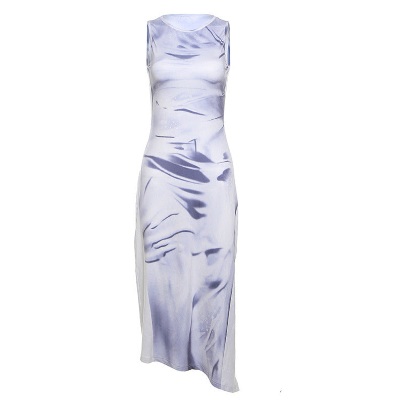 Robe sans manches imprimée Veralyn avec col rond