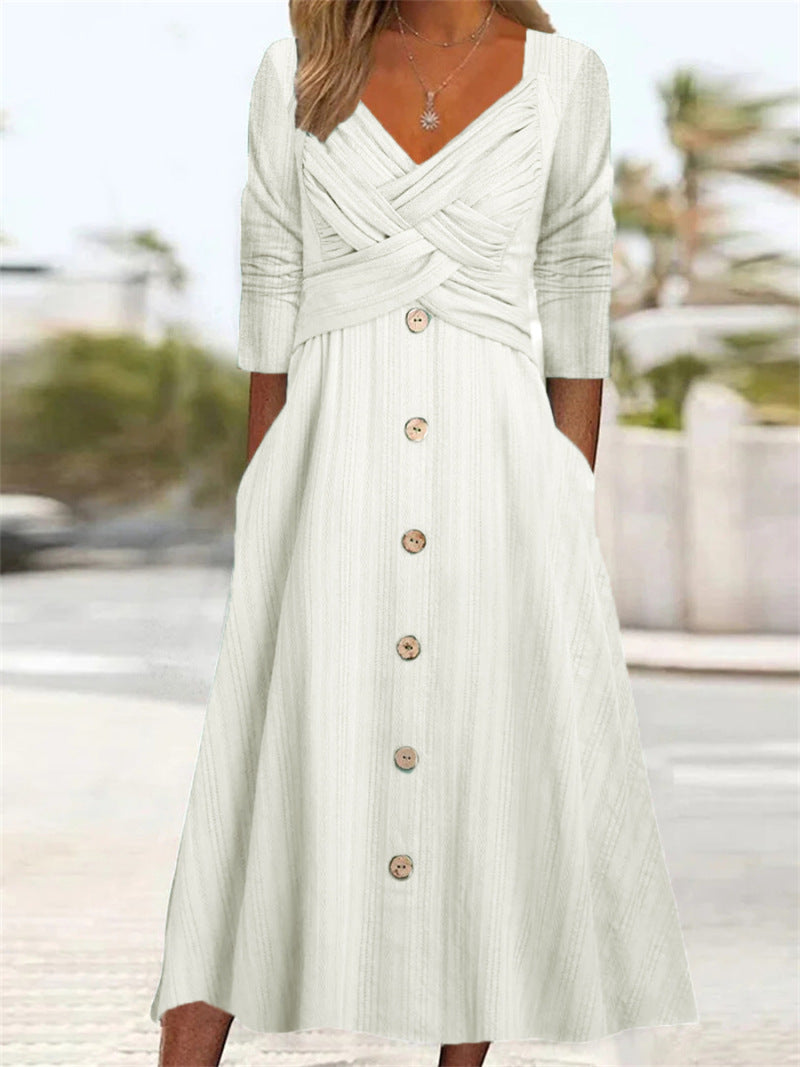 Robe maxi décontractée Sofie avec détails de boutons