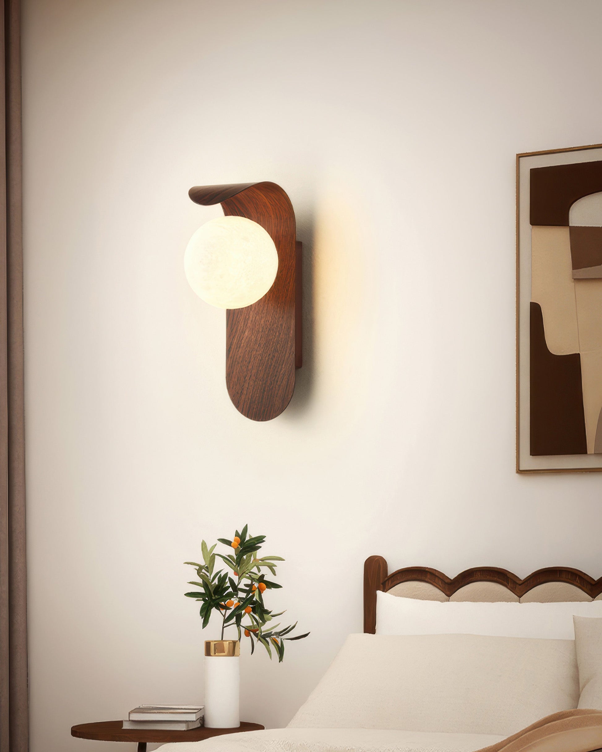 RetroSphere - Applique murale rétro en bois sphérique