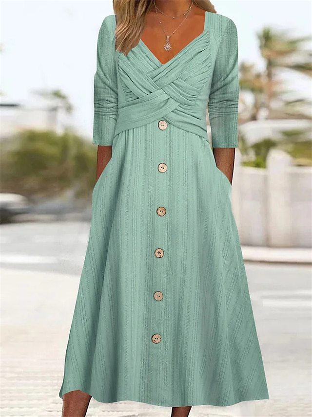 Robe maxi décontractée Sofie avec détails de boutons