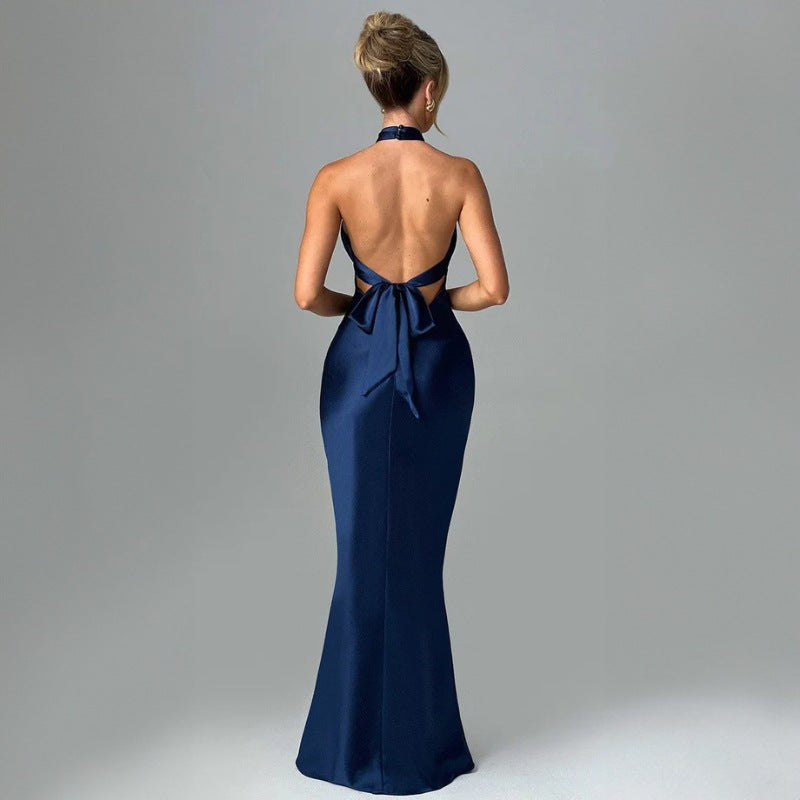 Alina - Robe longue dos nu élégante avec corsage croisé