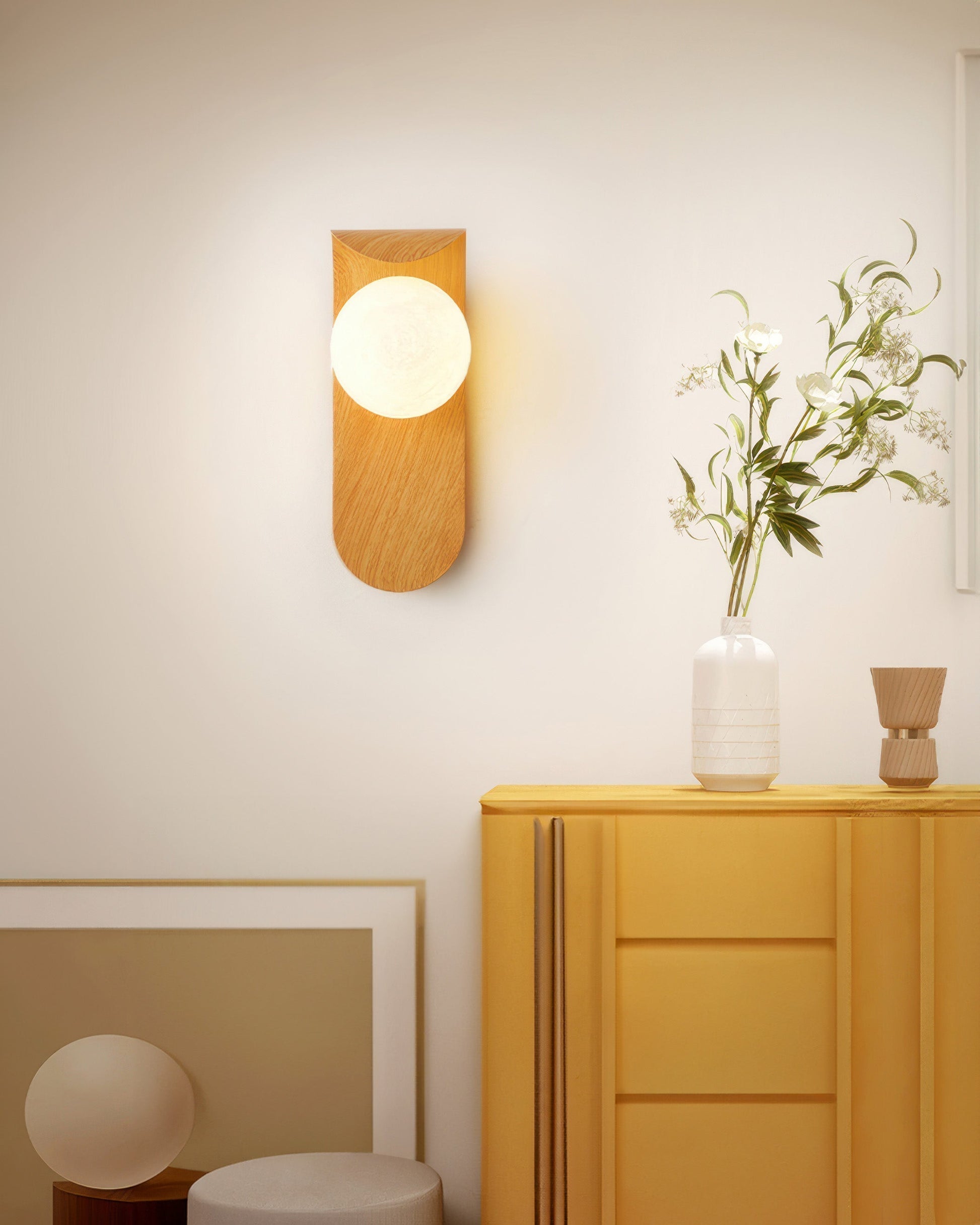 RetroSphere - Applique murale rétro en bois sphérique