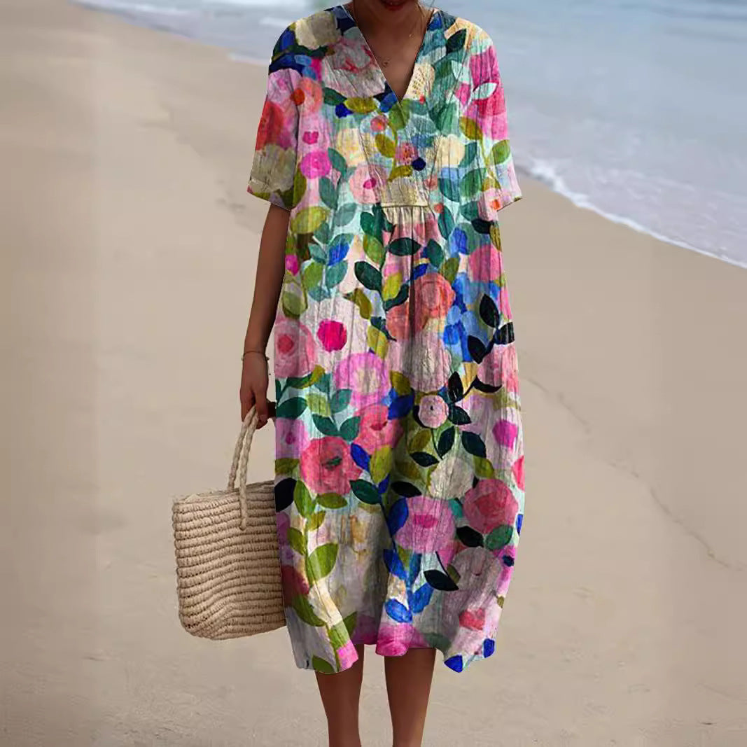 Robe Elvira à Fleurs – Colorée et Élégante en Un Seul