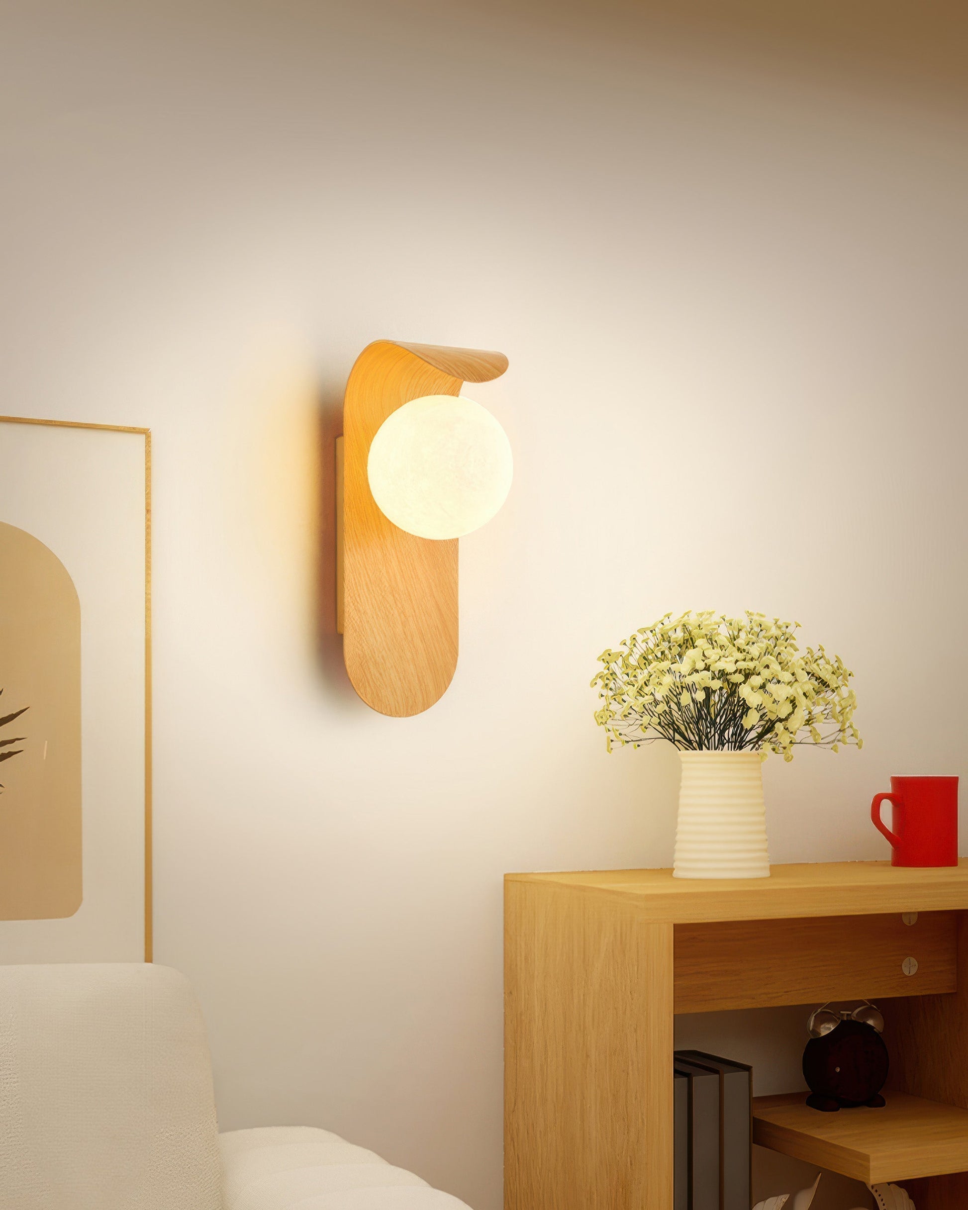 RetroSphere - Applique murale rétro en bois sphérique