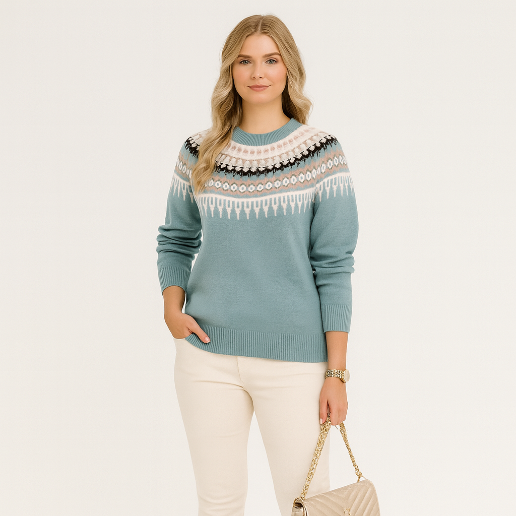 Pull à col roulé Olivia en maille norvégienne pour femmes