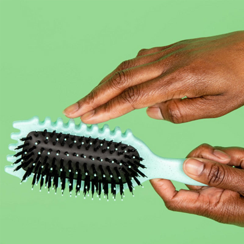 Laura - Brosse plate double fonction avec poils de sanglier pour cheveux secs et mouillés