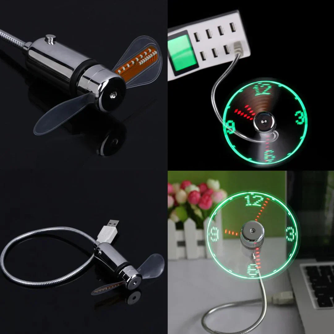 TimeBreeze - Ventilateur-horloge LED USB