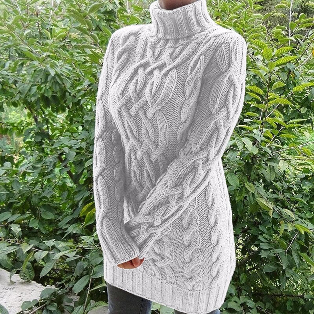 Lucia - Pull à col roulé en tricot torsadé