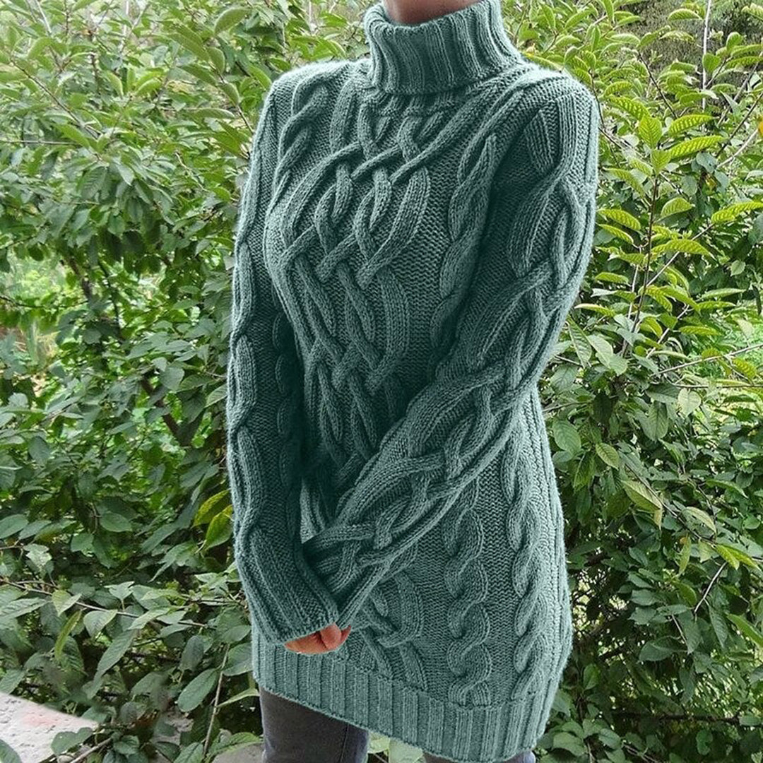 Lucia - Pull à col roulé en tricot torsadé