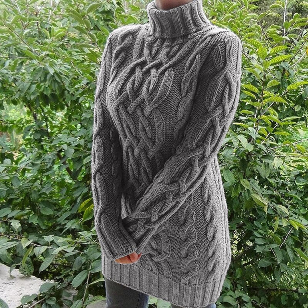Lucia - Pull à col roulé en tricot torsadé