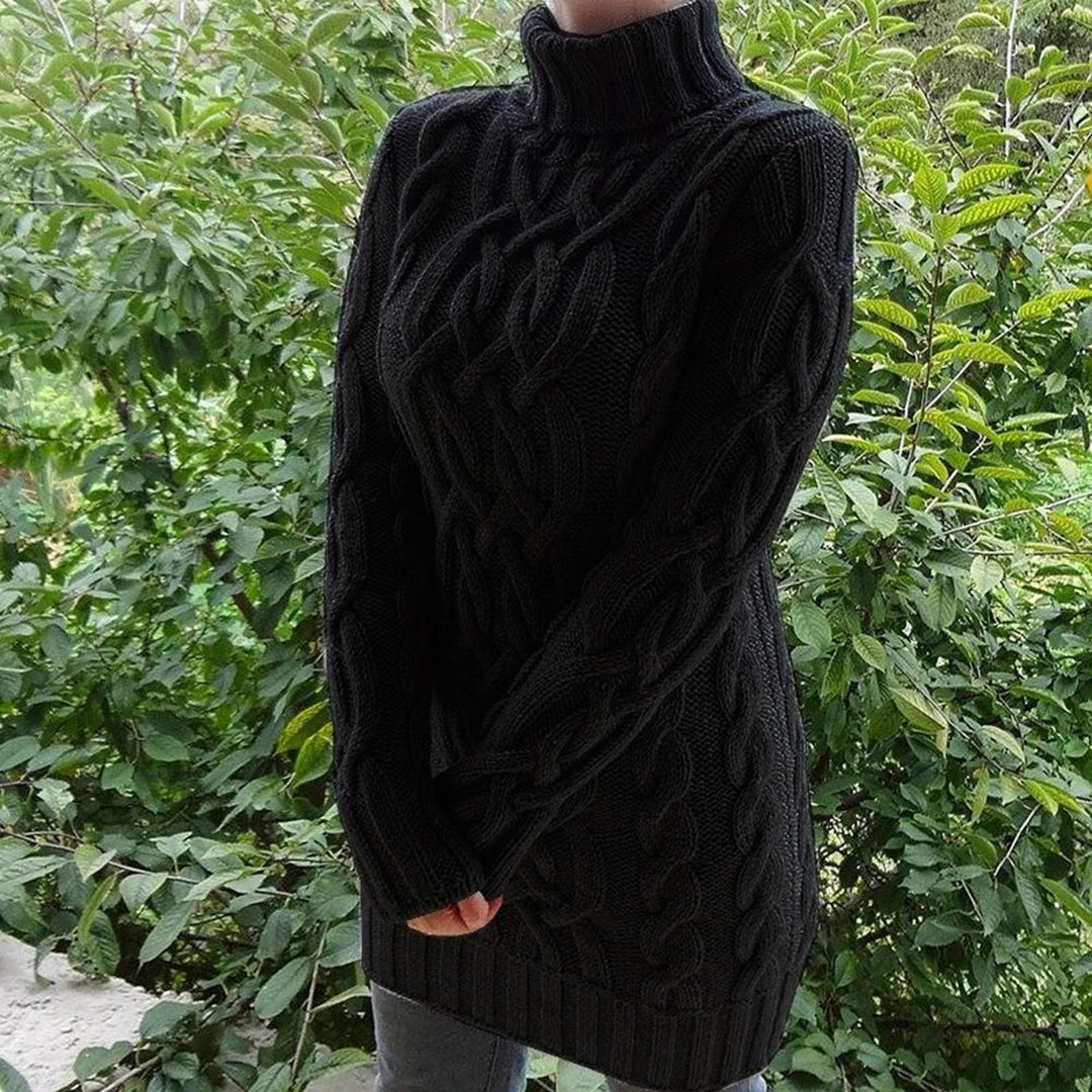 Lucia - Pull à col roulé en tricot torsadé