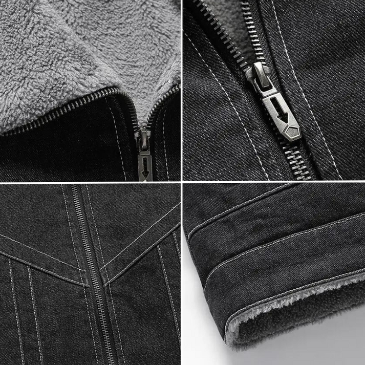 Veste en denim doublée en polaire avec fermeture éclair Lucas