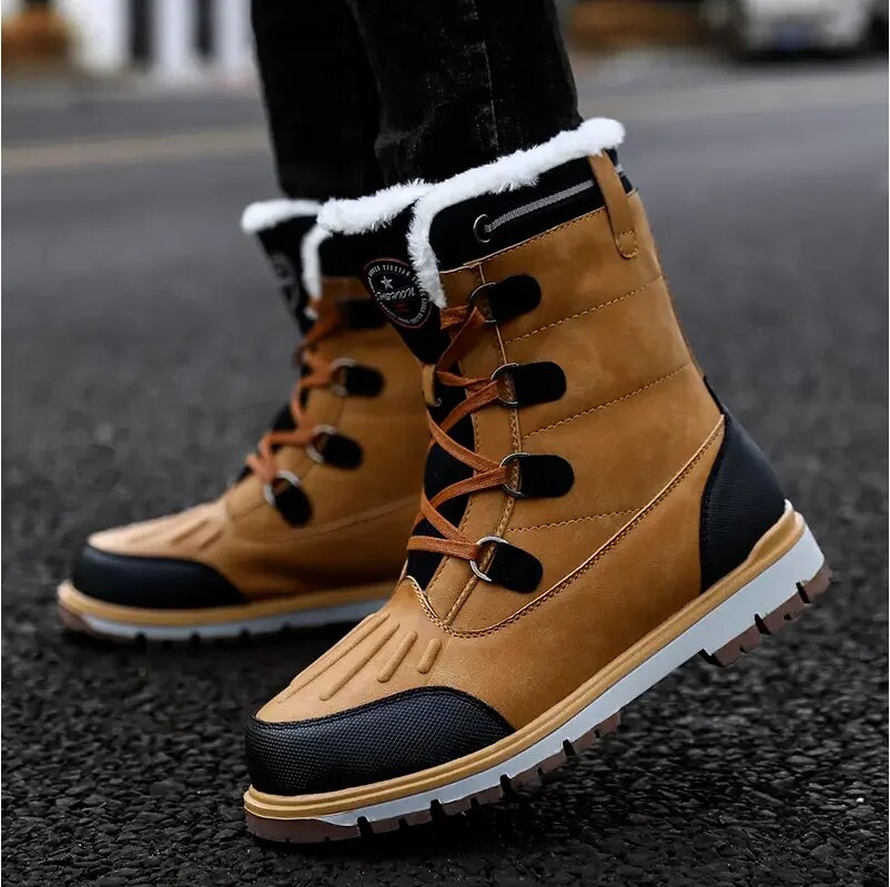 Steven - Bottes d'hiver chaudes en simili cuir avec doublure en fausse fourrure