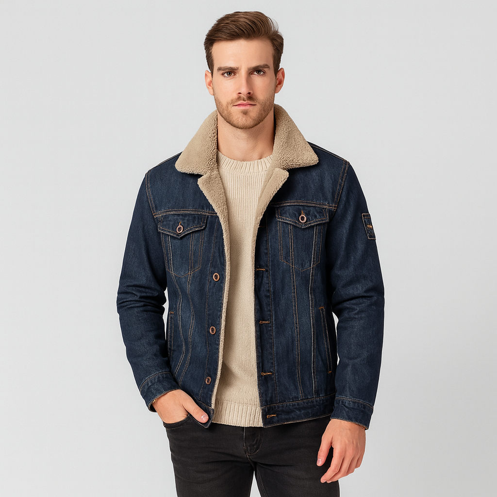 Ridgecrest | Veste en jean homme doublée polaire et multipoches