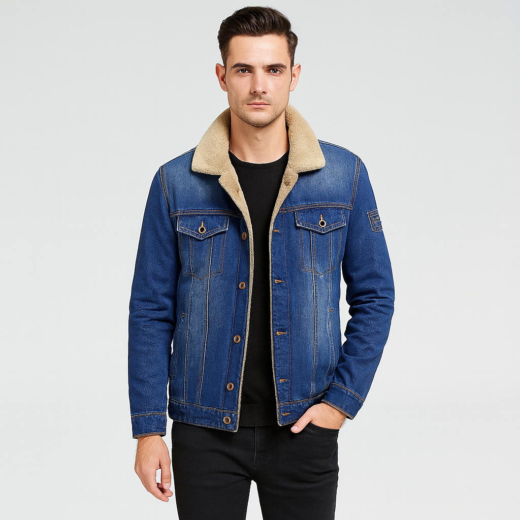 Ridgecrest | Veste en jean homme doublée polaire et multipoches