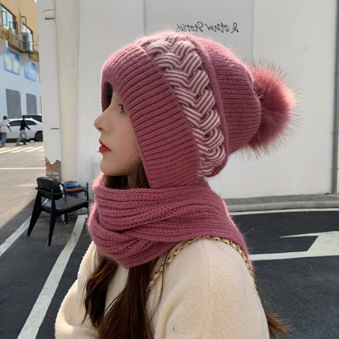 Elsa - Ensemble d'hiver en tricot confortable avec bonnet et écharpe