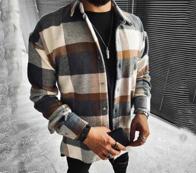 Nicolai - Chemise à manches longues à carreaux avec poches devant
