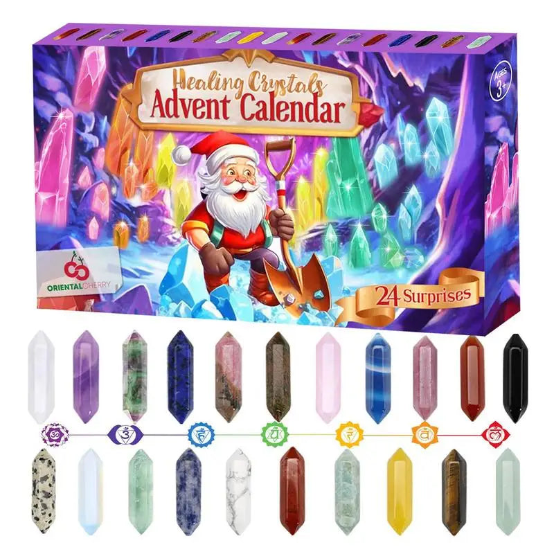 Calendrier de l'Avent Cristaux 2024 pour Noël 24 Jours de Compte à Rebours