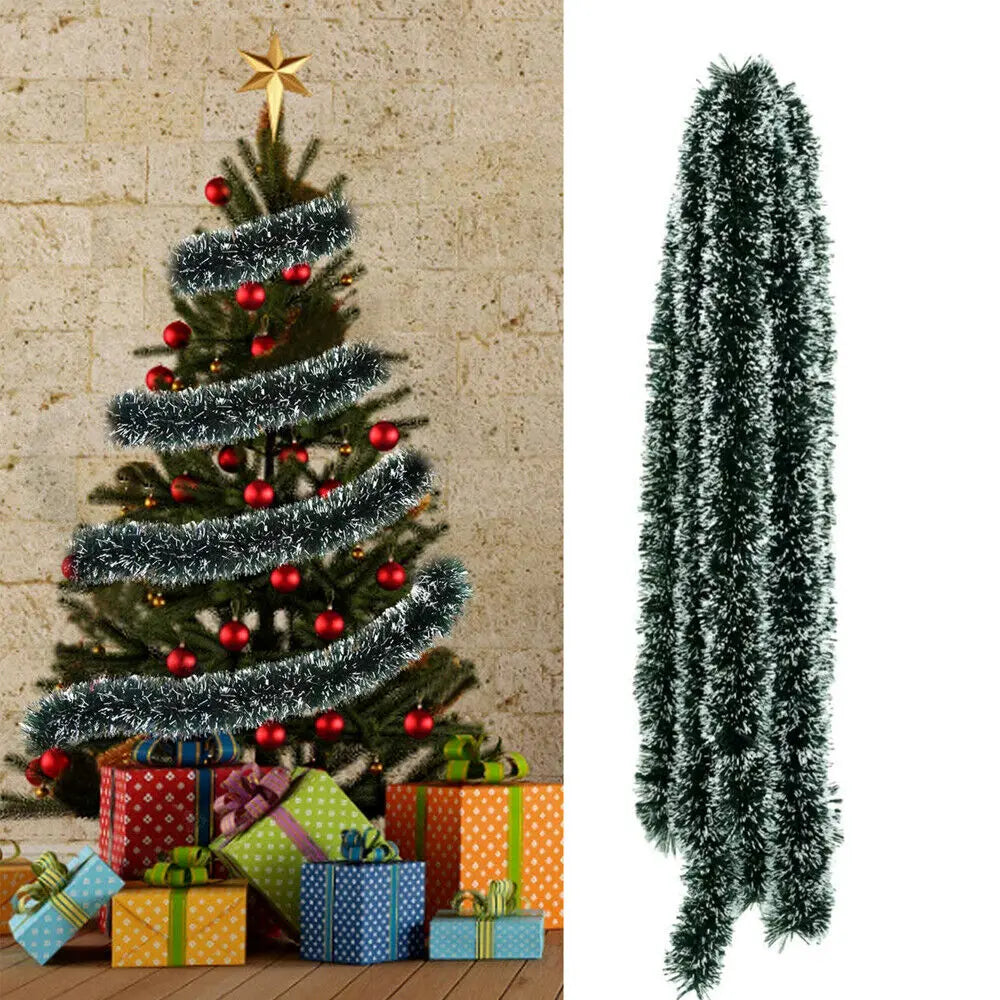 Guirlande en tinsel en chunky avec pointes de neige