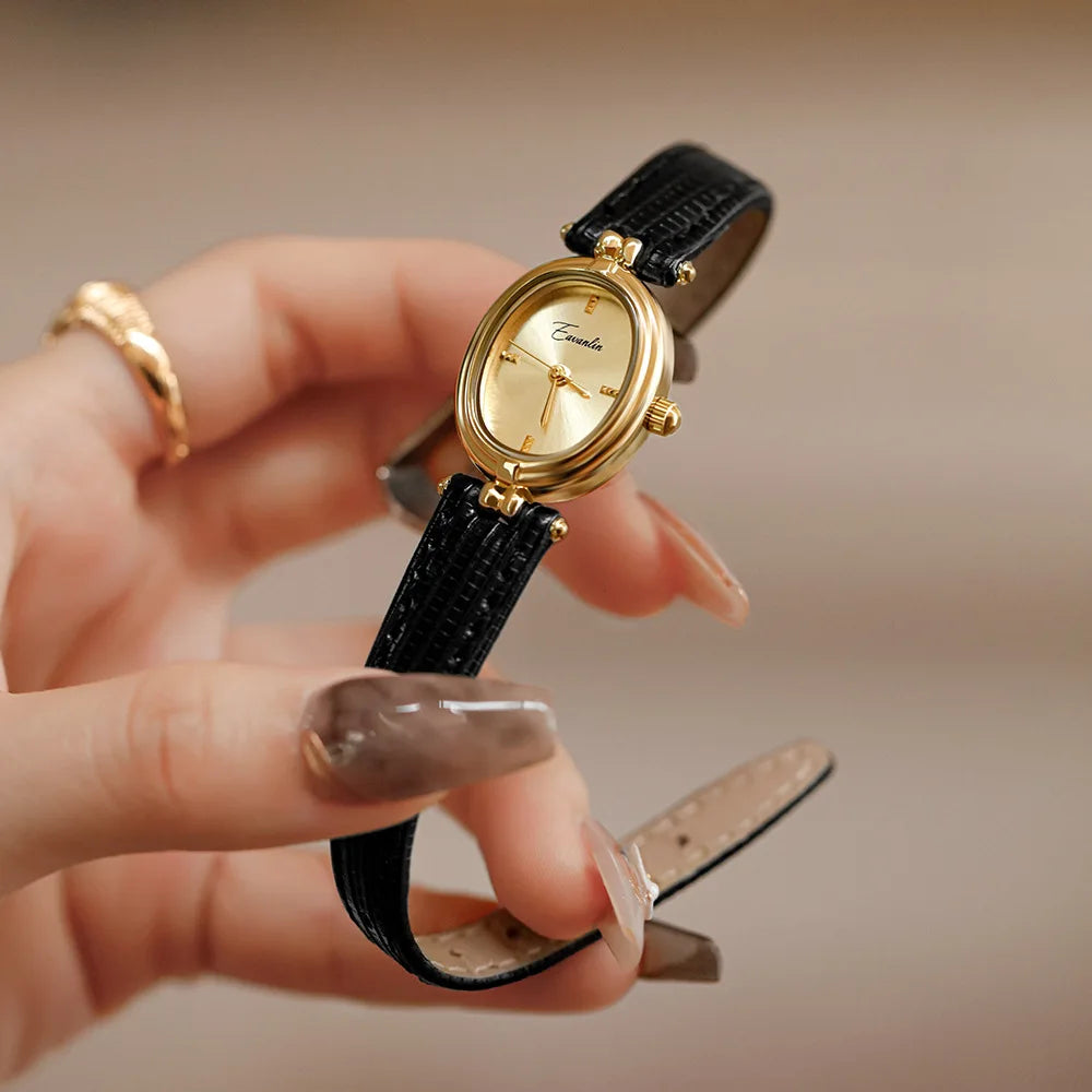 Sara - Montre classique carrée et ovale avec bracelet en cuir