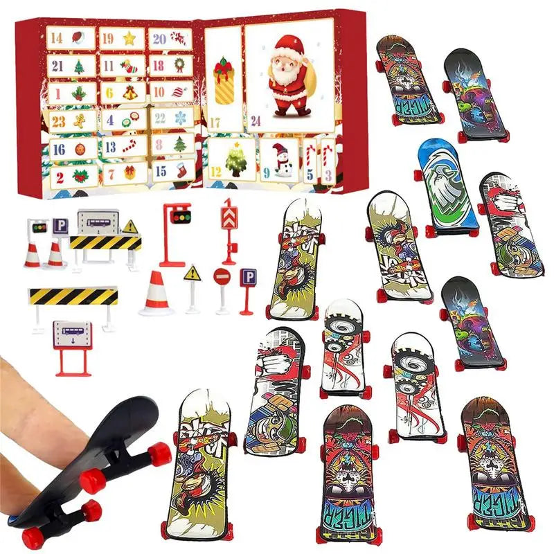Calendrier de l'Avent de 24 jours avec finger skateboard