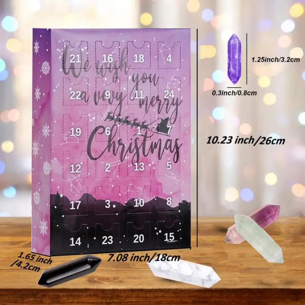 Calendrier de l'Avent – Collier en cristal avec 24 pierres