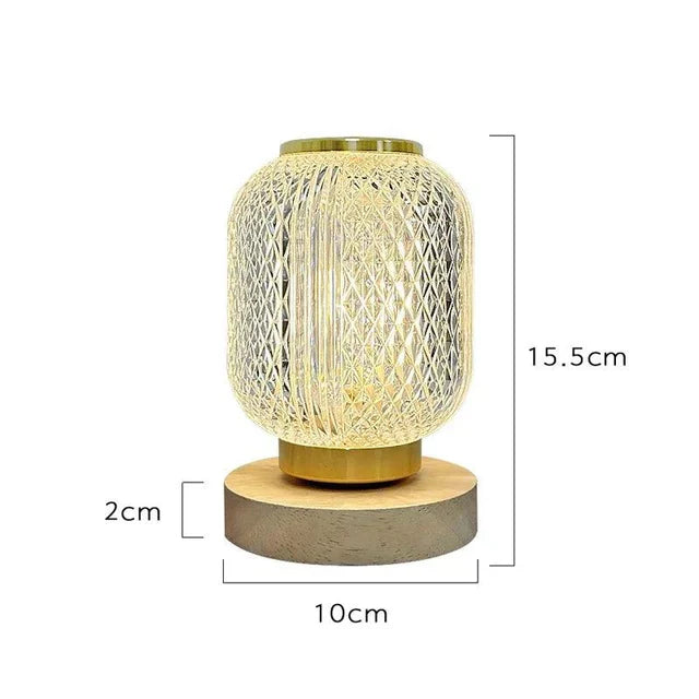 LuxeGlow - Lampe de table à contrôle tactile en cristal élégant