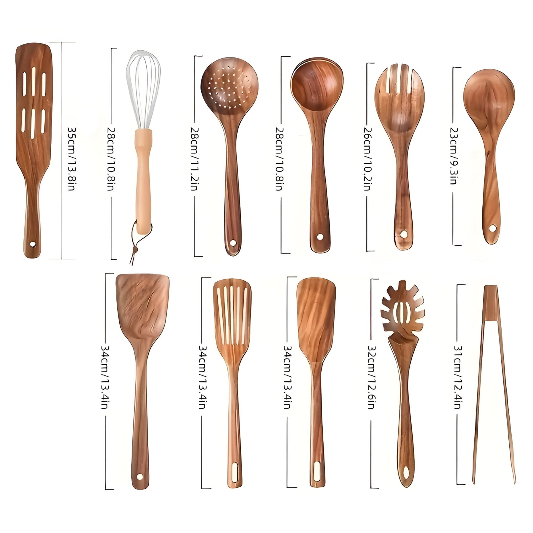 Ensemble d'ustensiles de cuisine en bois EcoWood de 11 pièces