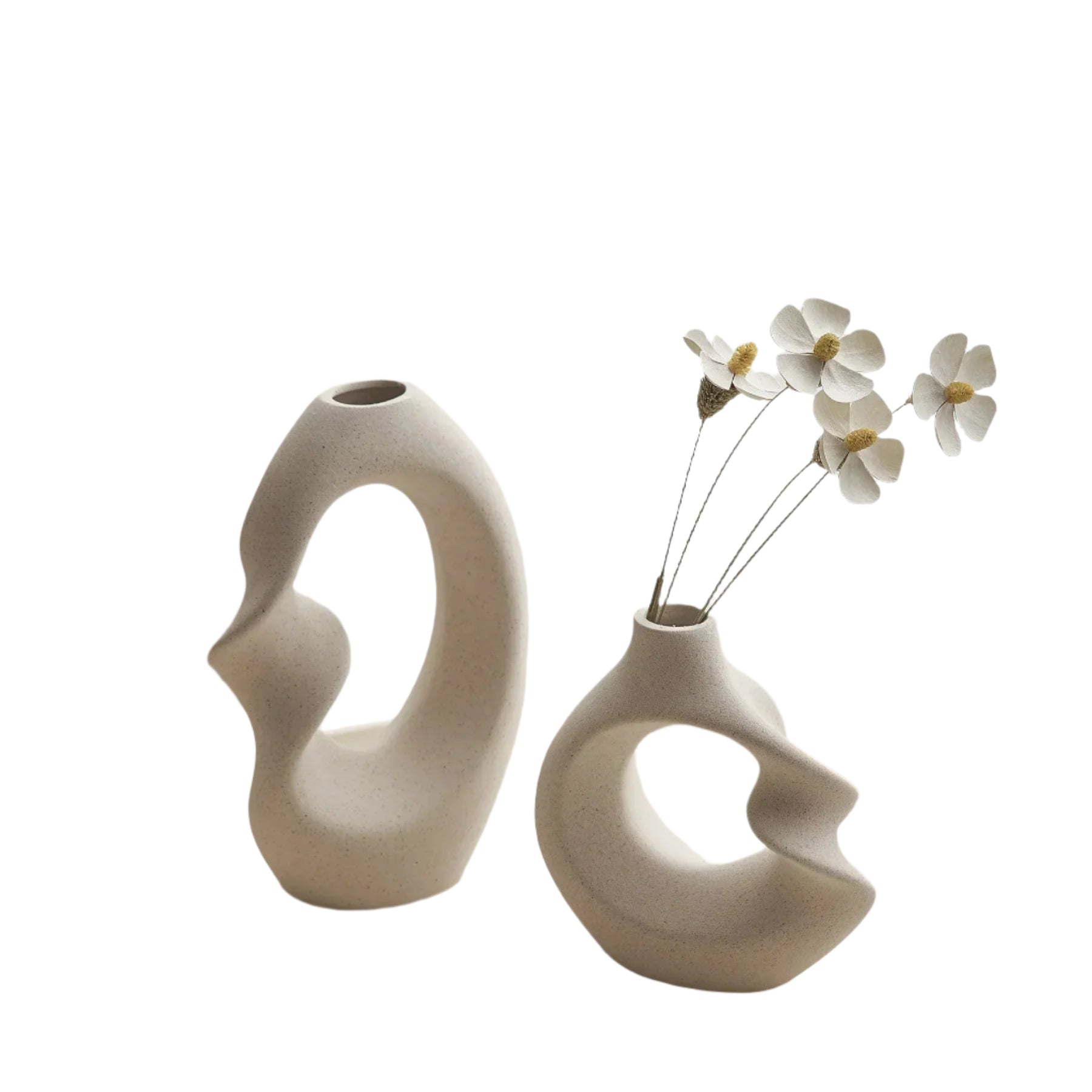 FormaNova - Vase sculptural asymétrique moderne