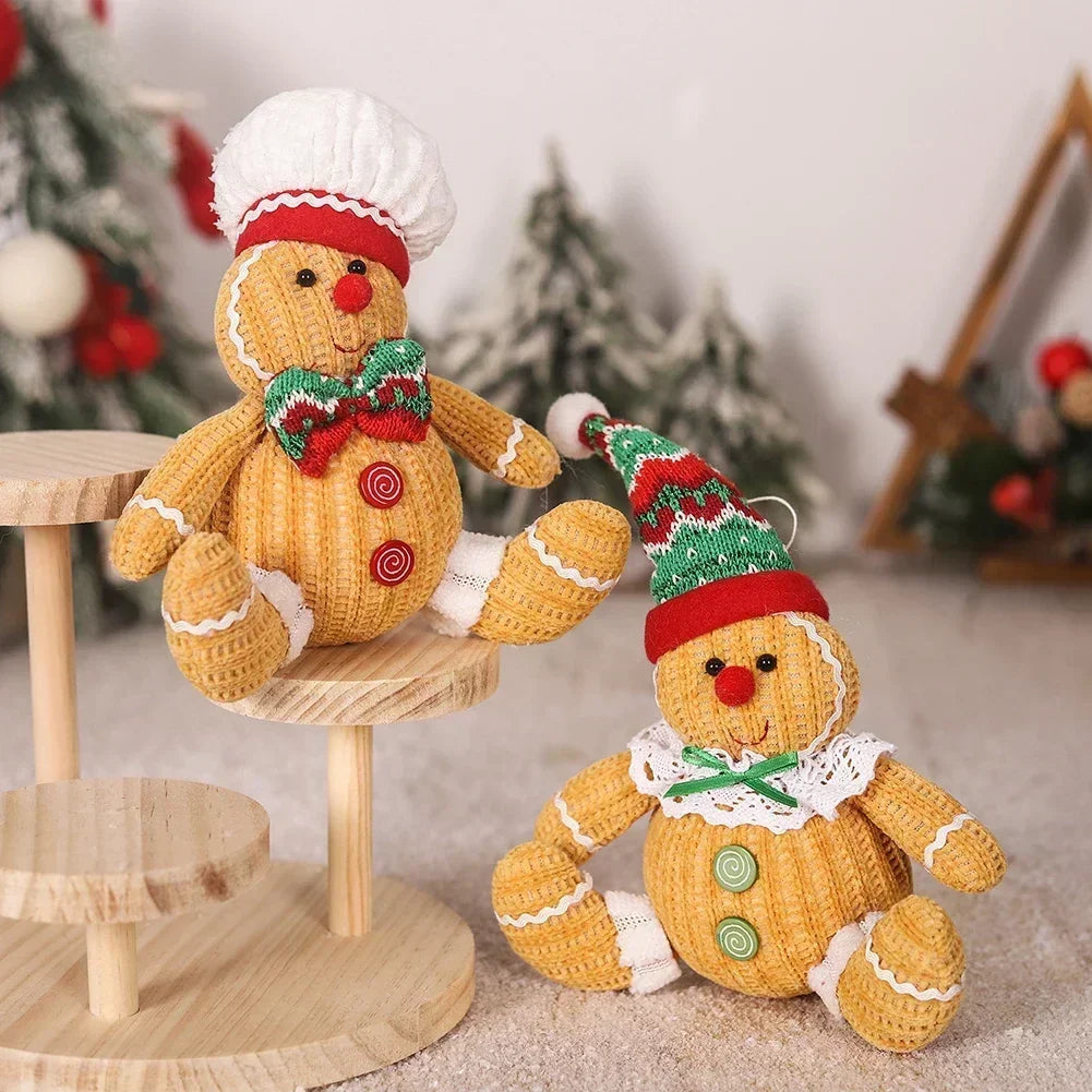 Ornement en peluche de poupée pain d'épices