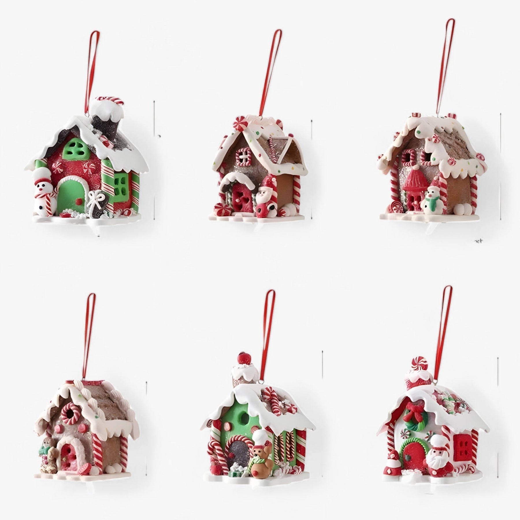 Décor de village suspendu en céramique douce de Noël