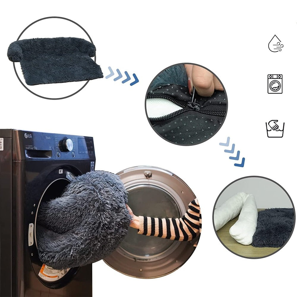 SnuggleNest - Canapé-lit en peluche pour animaux de compagnie pour un confort et une détente ultimes