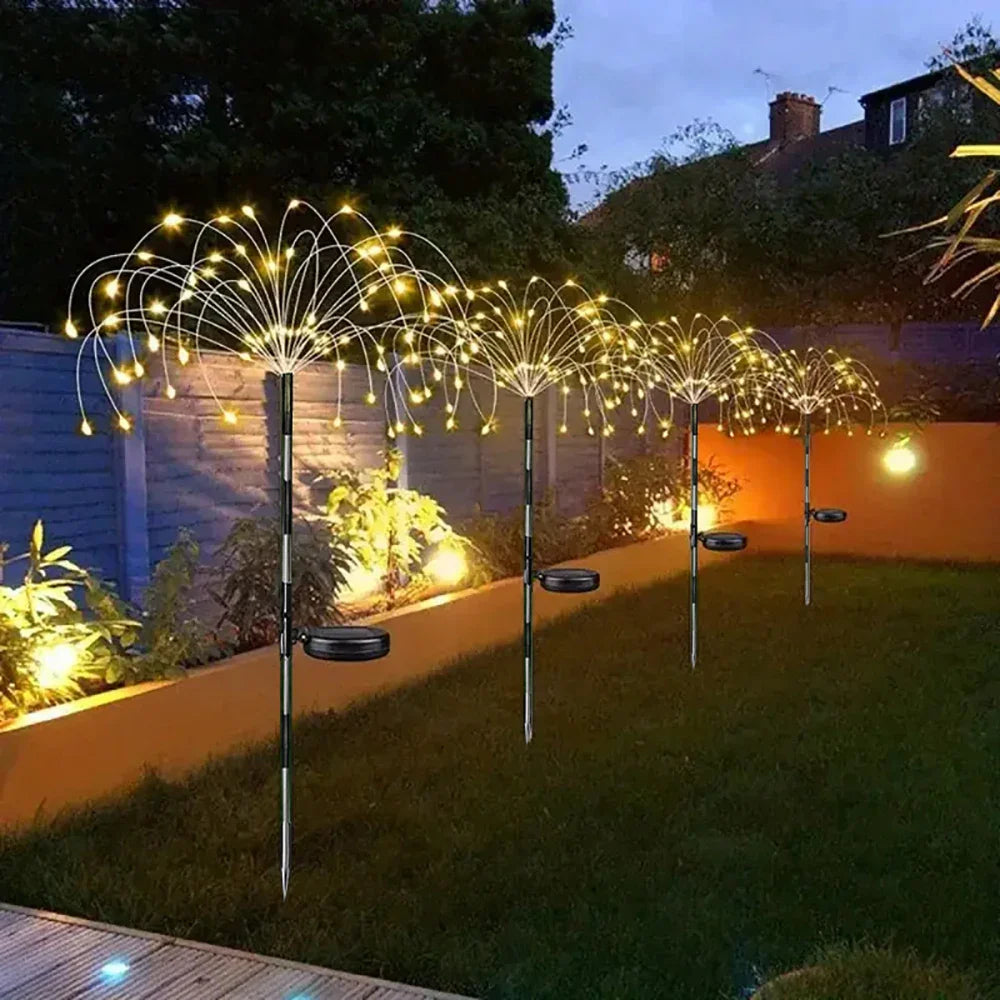 Lumière féerique solaire en forme de feu d'artifice