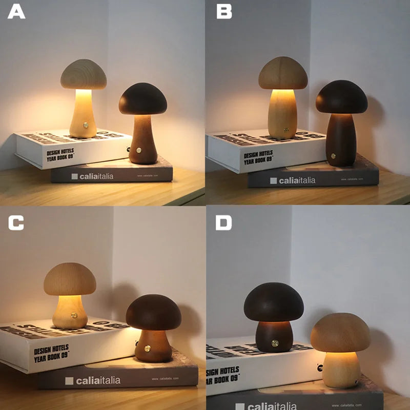 Lampe de table en bois MystiGlow