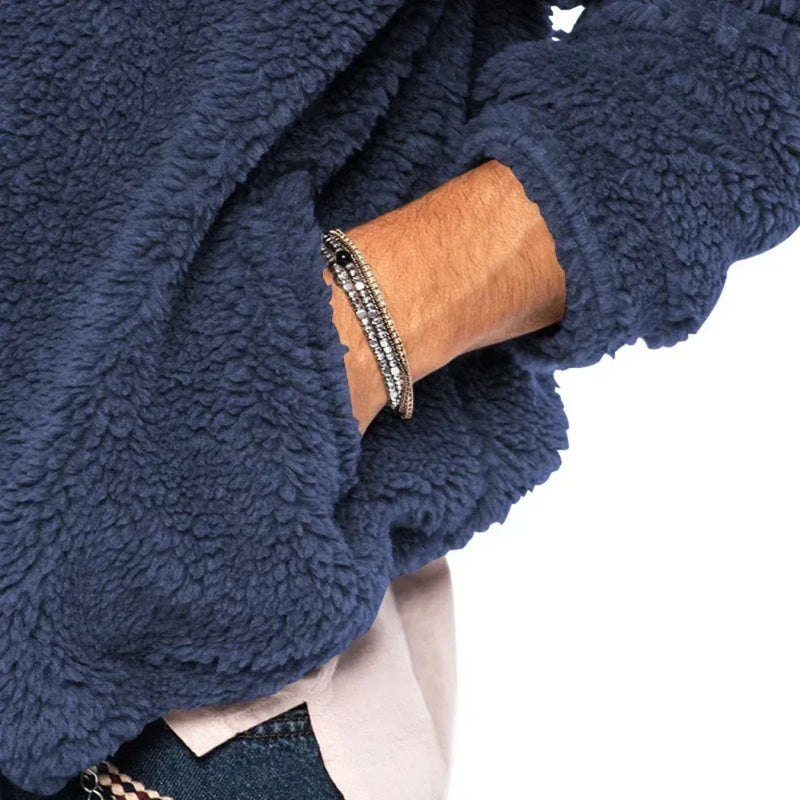 Veste à capuche en peluche teddy