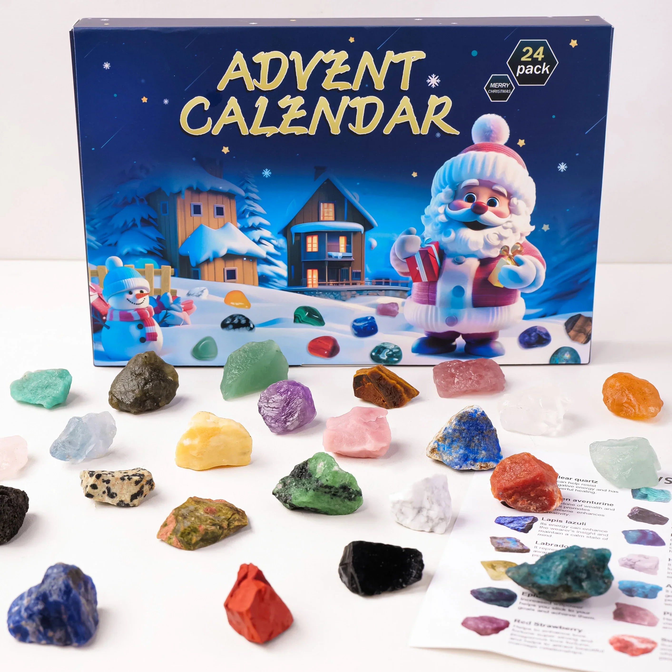 Calendrier de l'Avent avec des pierres de cristal