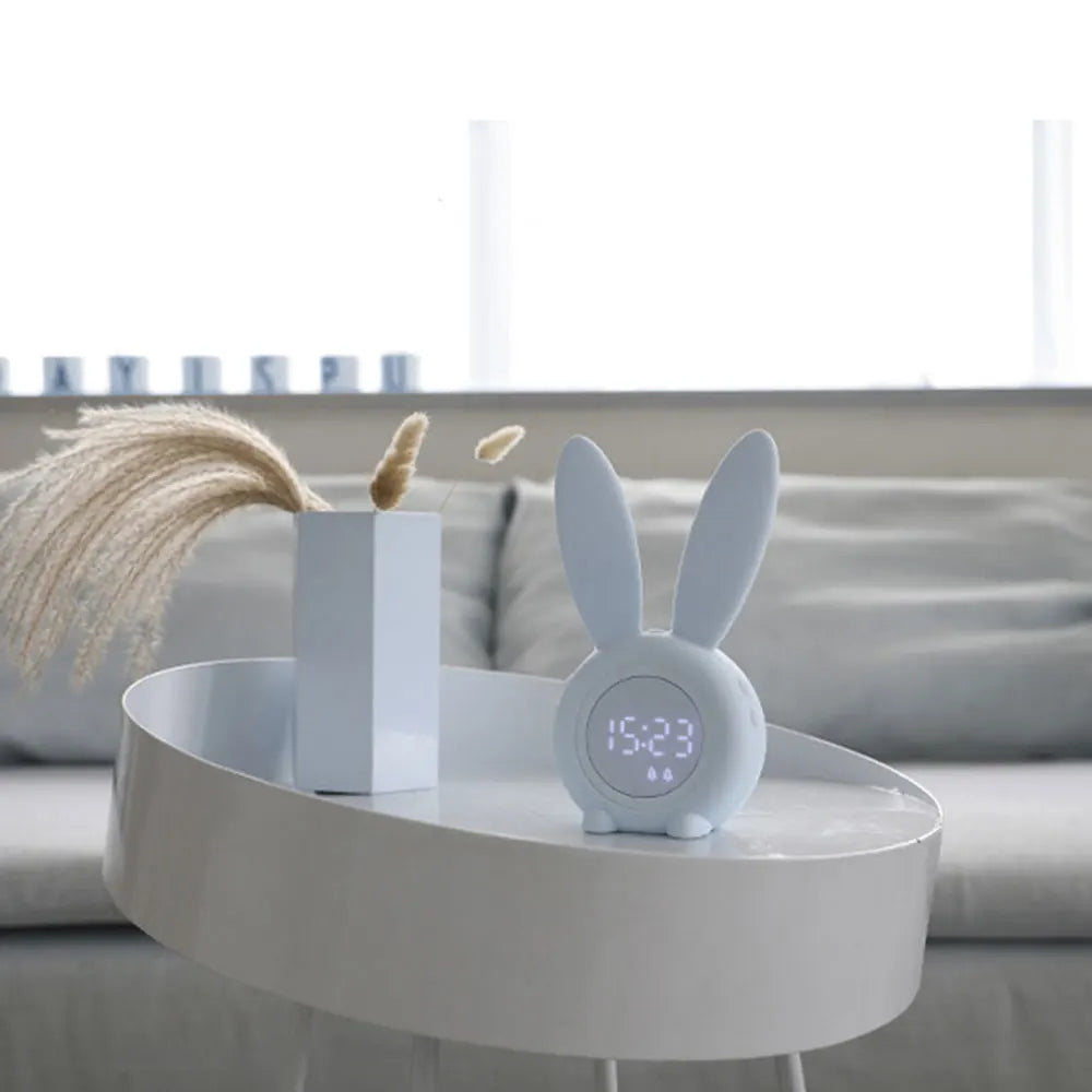 Réveil Luna Kaninformet avec Affichage LED et Oreilles Lumineuses