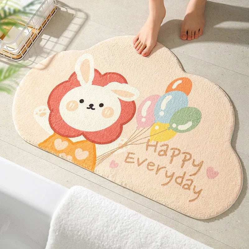 CloudPals - Tapis en forme de nuage avec des animaux de bande dessinée pour enfants
