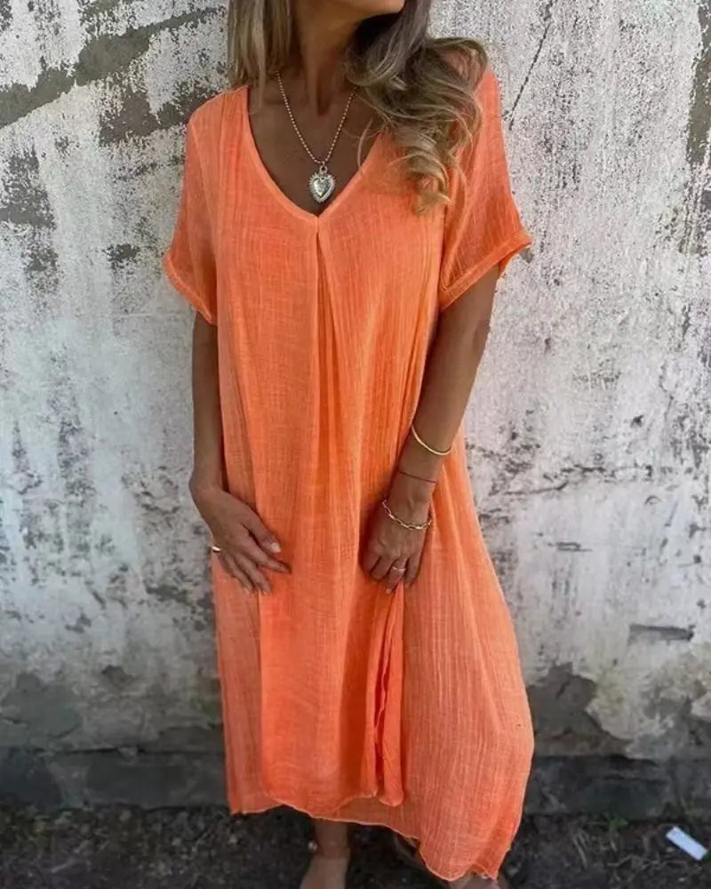 Robe d'été élégante à col en V Isolde
