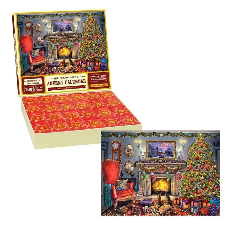 Calendrier de l'Avent avec puzzles pour le décompte jusqu'à Noël