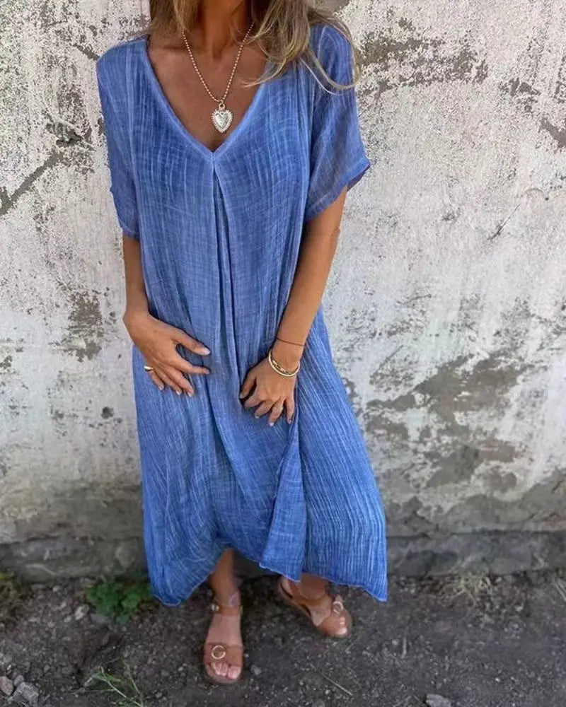 Robe d'été élégante à col en V Isolde